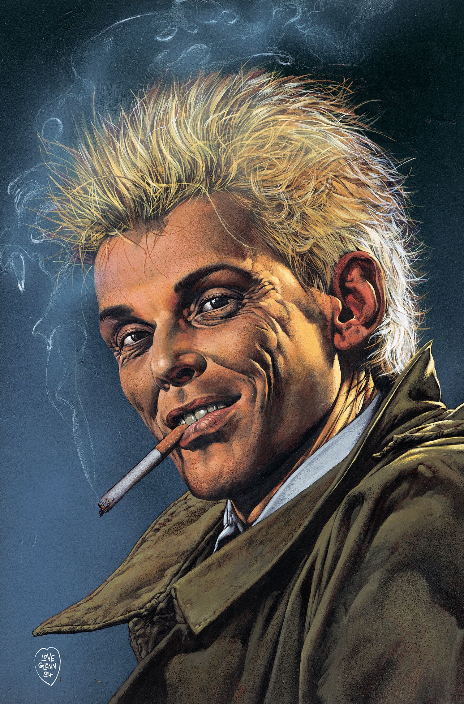 portræt, tegneserier, Person, Hellblazer, John Constantine, Glenn Fabry, mand, albumcover, ansigtshår