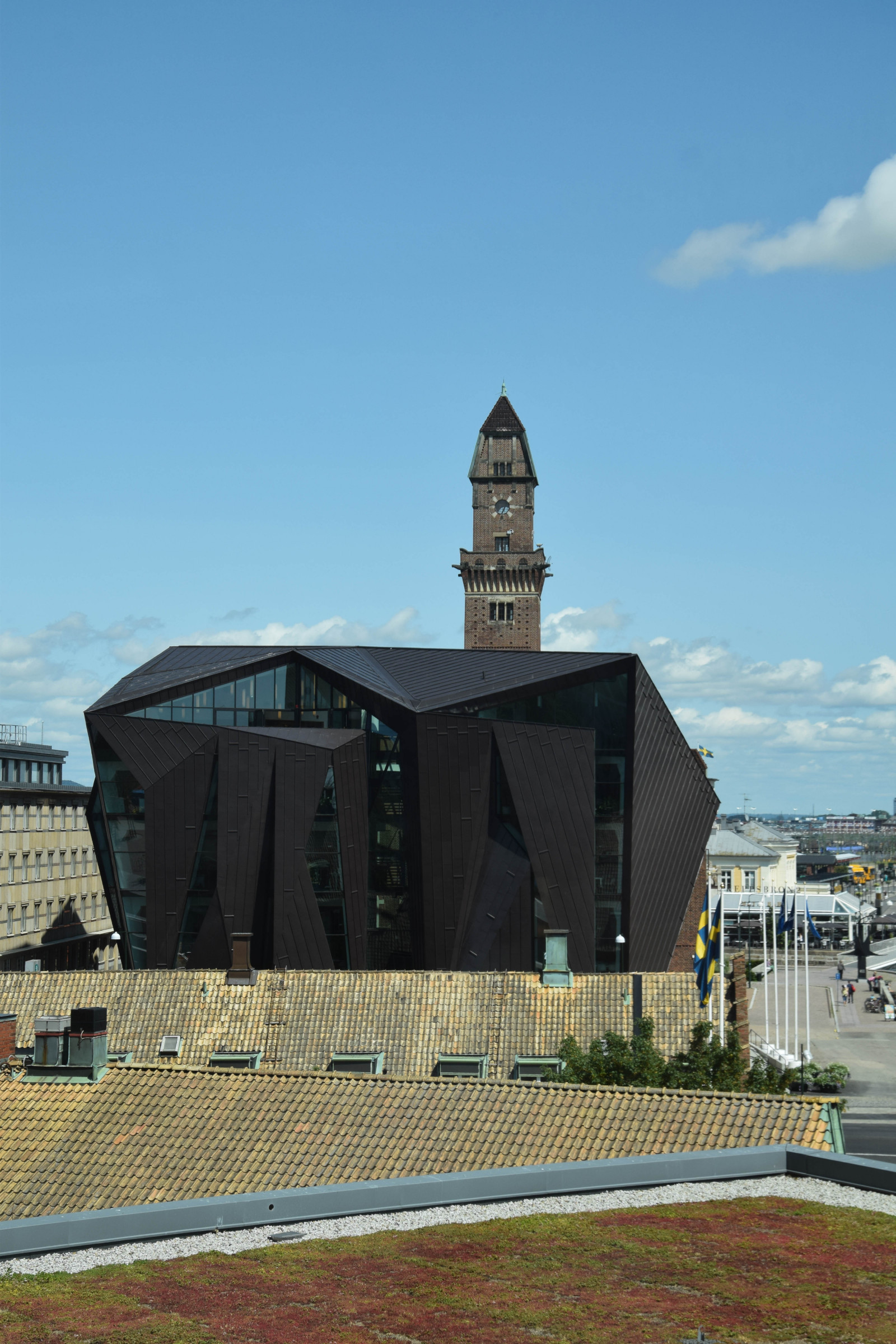 město, městský, budova, nebe, mraky, Cestovní ruch, hotel, Švédsko, Evropa, struktura, památník, pamětní, cityview, Malm živě, architecutre, Malmo, restaurace, congresscenter, koncertní sál, VMU, mezník