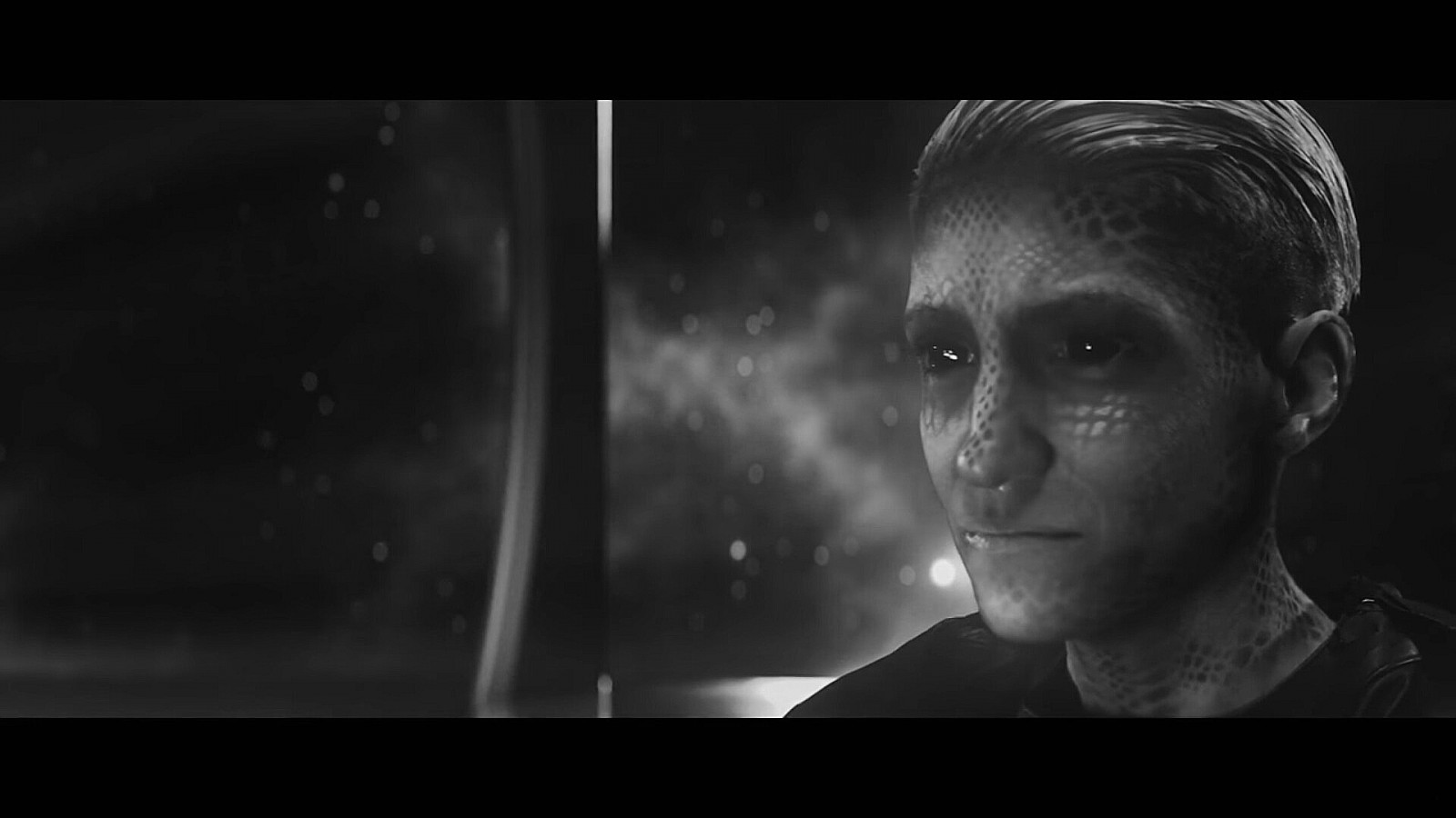 černobílý, prostor, Ashe, Breaking Benjamin, tma, Snímek obrazovky, Černý a bílý, monochromatické fotografování, Film noir, fiktivní postava