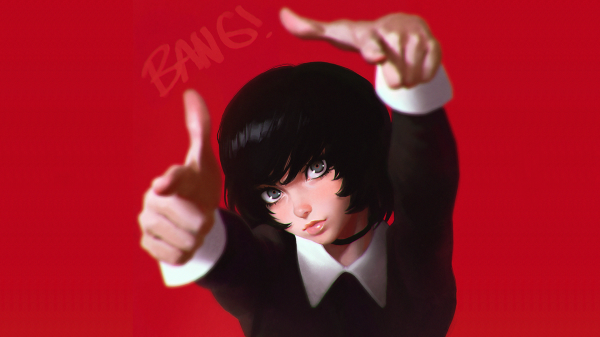 anime,το κόκκινο,έργα τέχνης,κόκκινο φόντο,Ilya Kuvshinov,Πρόσωπο