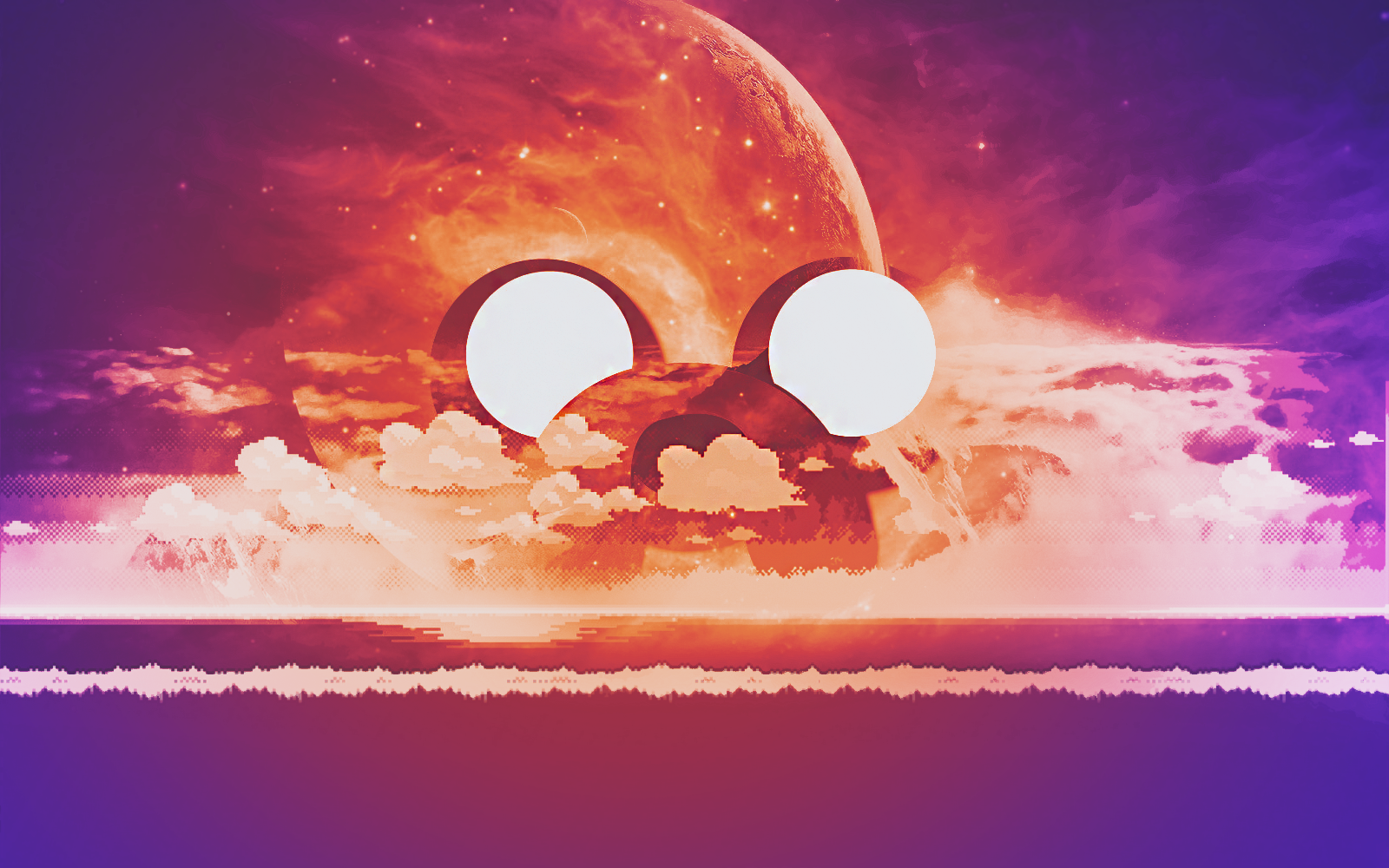Wallpaper Jake The Dog Jake Mirror Space Dog Cloudy Space