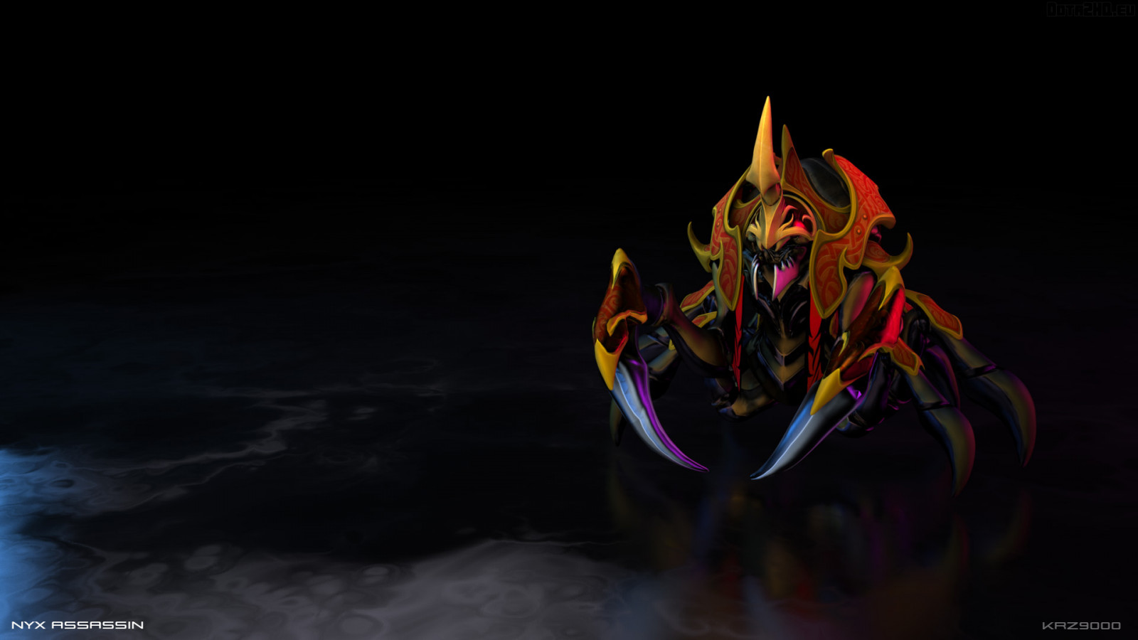 noc, Dota 2, Nyx Assassin, UMĚNÍ, světlo, plamen, tma, Snímek obrazovky, počítač tapeta