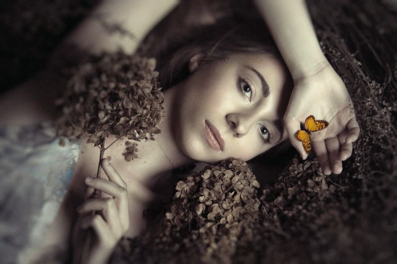ženy, model, portrét, fotografování, motýl, fantasy umění ženy, model, portrét, fotografování, motýl, fantasy umění