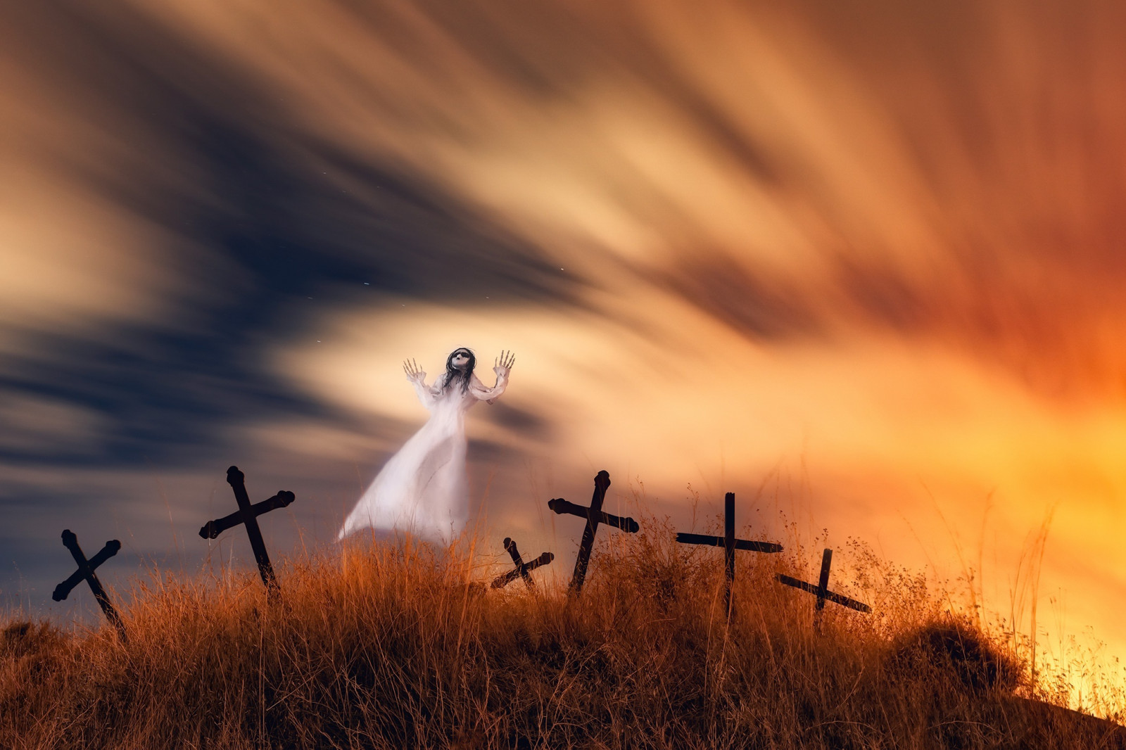 Wallpaper : artwork, sky, cross, fantasy art, grave 2100x1400 ...