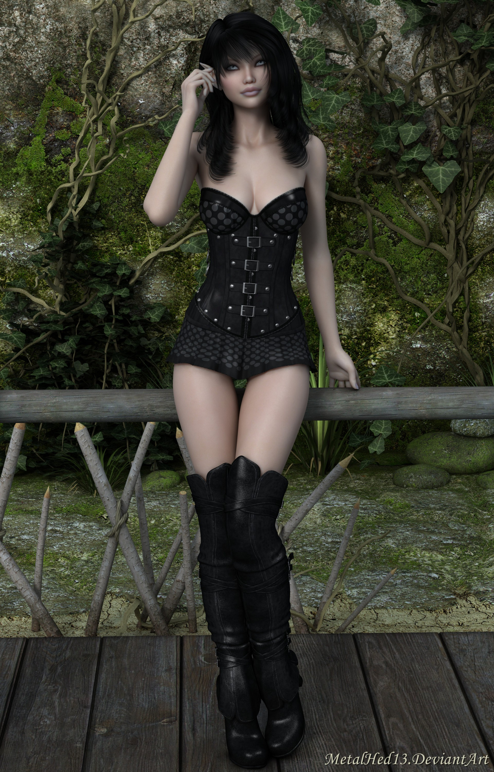 model, fantasy umění, fantasy dívky, dlouhé vlasy, 3D, poskytnout, osel, CGI, černé vlasy, móda, prsa, spodní prádlo, oblečení, dáma, noha, punčocha, kostým, focení, Lidské tělo, stehno, spodní prádlo, fetiš modelu