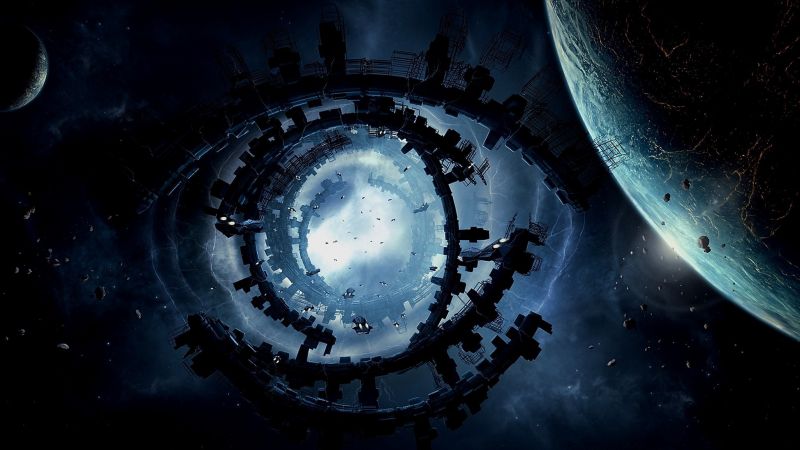prostor, symetrie, sci-fi, ilustrace, planeta, umělecká díla prostor, symetrie, sci-fi, ilustrace, planeta, umělecká díla