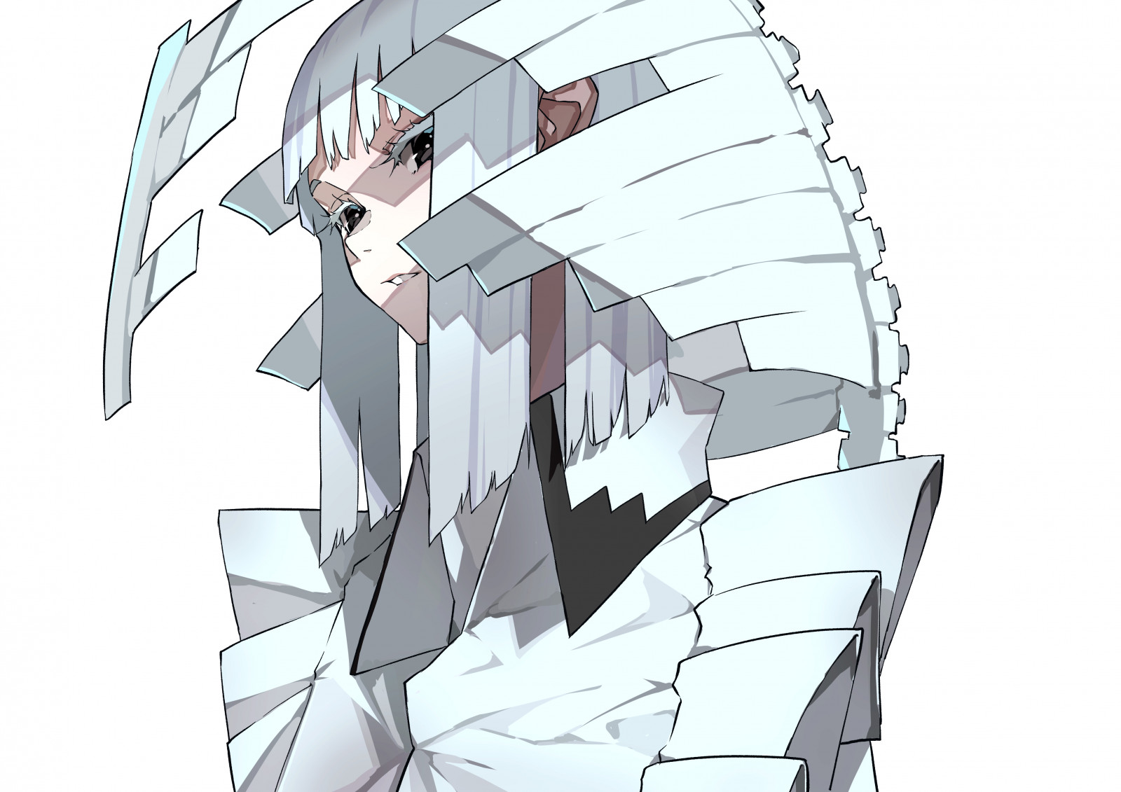 Nico Tina, ความเรียบง่าย, สาวอะนิเมะ, ผมขาว, พื้นหลังสีขาว