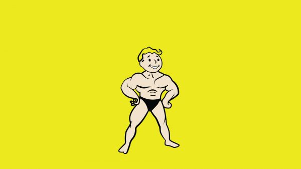 video games, Fallout, illustration, yellow, cartoon, gyms