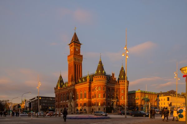 sunset, city, cityscape, night, architecture, building
