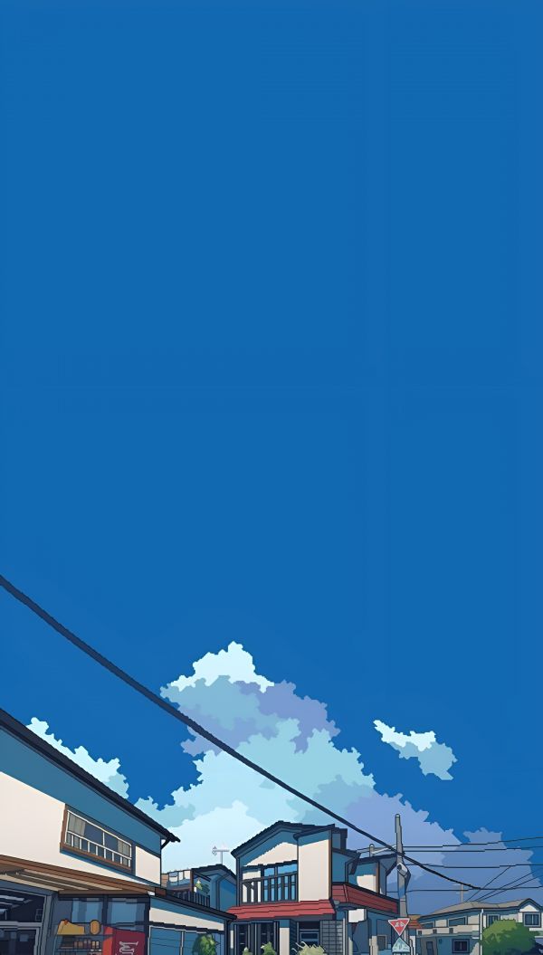 Japan,sky blue,CIELO artist,Japanese Art,anime city