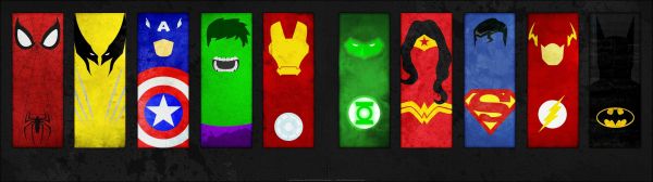 illustration,collage,Batman,Wolverine,Marvel Comics,neon