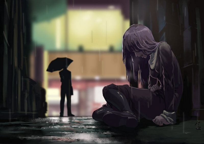 1378x970 px, výkres, jeptišky, déšť 1378x970 px, výkres, jeptišky, déšť