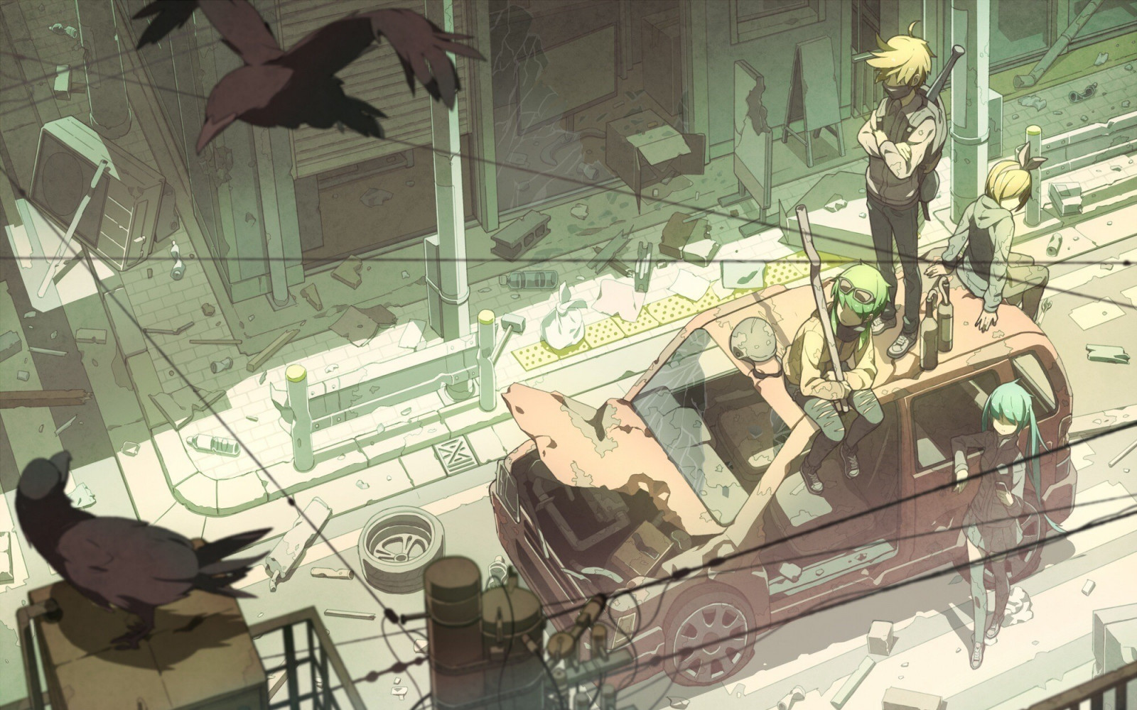 ยานพาหนะ, Vocaloid, Hatsune Miku, อีกา, Kagamine Rin, Kagamine Len, ภาพหน้าจอ, เมชา, เกมพีซี