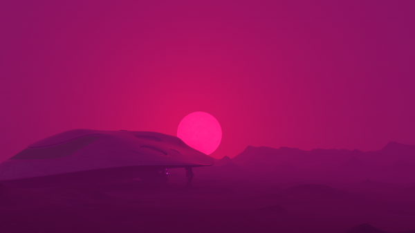 sunset, sunset glow, Mars, exploration, CGI, Blender