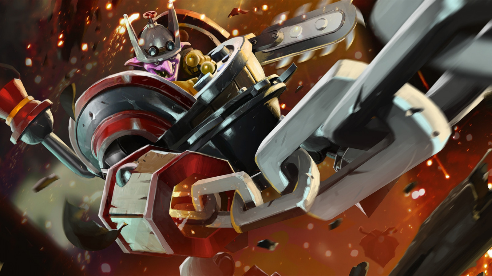 anime, vozidlo, Dota 2, stroj, timbersaw, UMĚNÍ, Snímek obrazovky, mecha