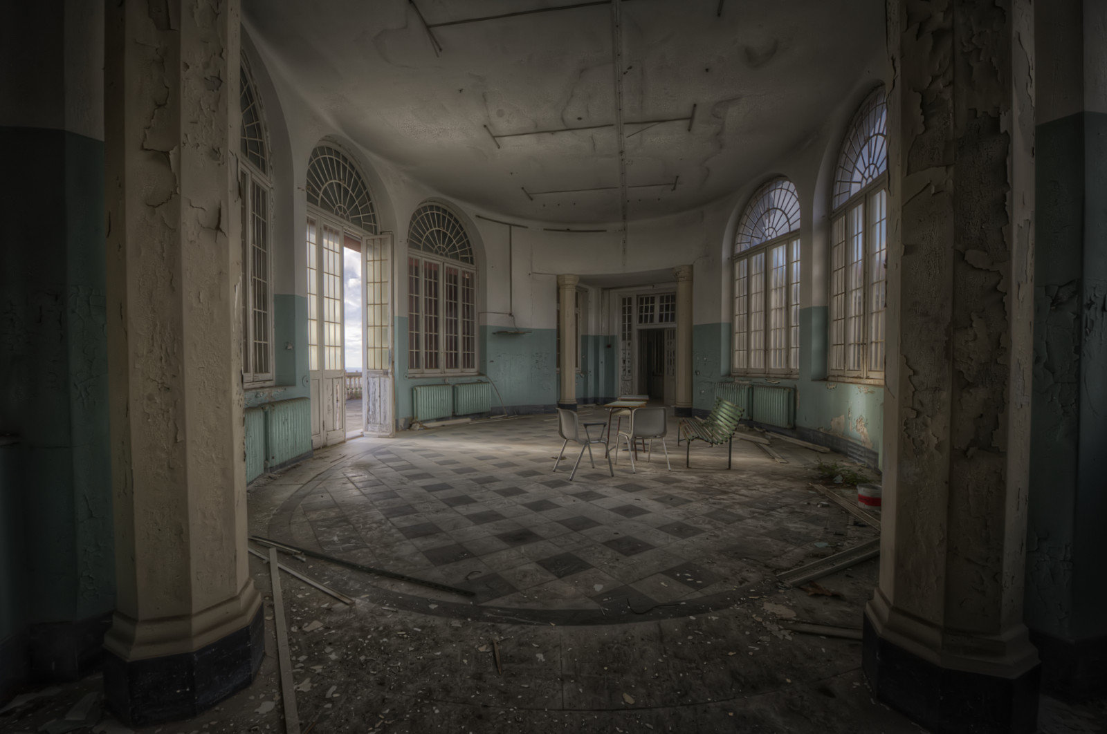 vindue, arkitektur, by-, forladt, Indretning, henfald, opdagelsesrejsende, Urbex, mørke, asyl, byområde