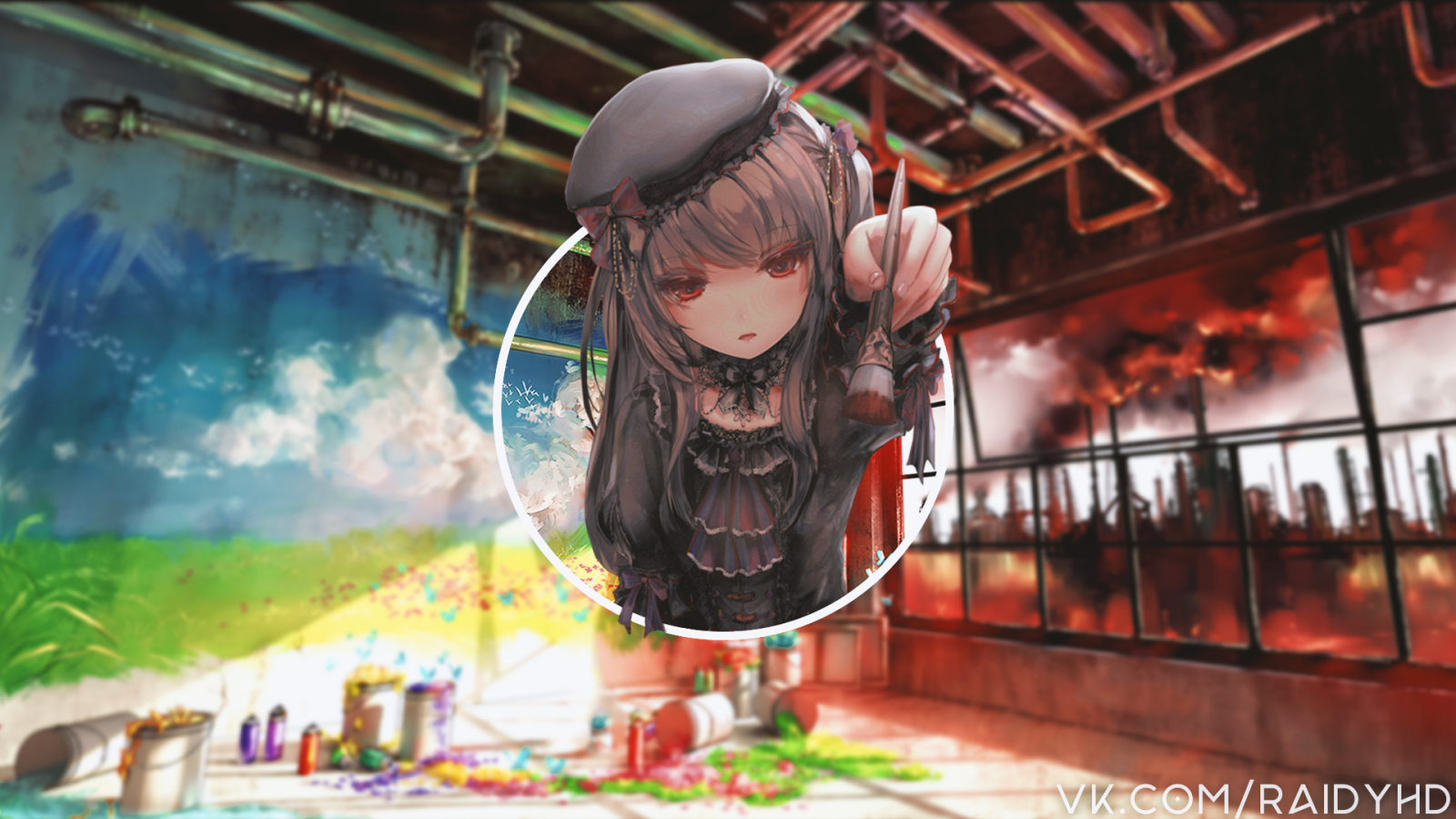 Anime girls, Anime, picture in picture, Raidy hd