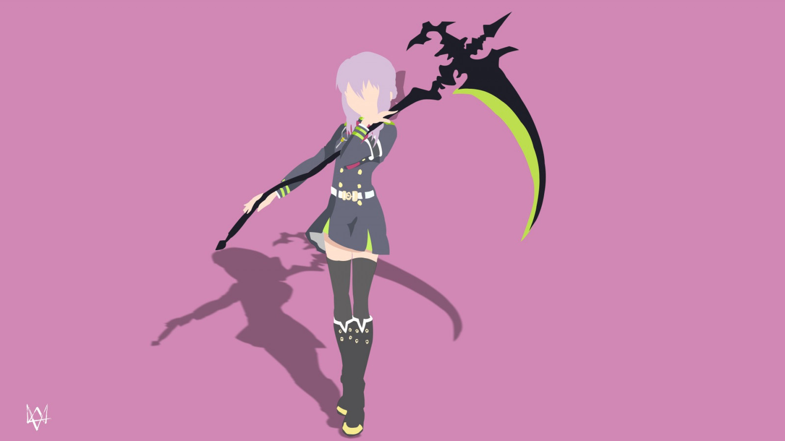 illustration, anime, Anime piger, minimalisme, tegneserie, lår højder, Owari Ingen Seraph, Hiiragi Shinoa, fiktiv karakter