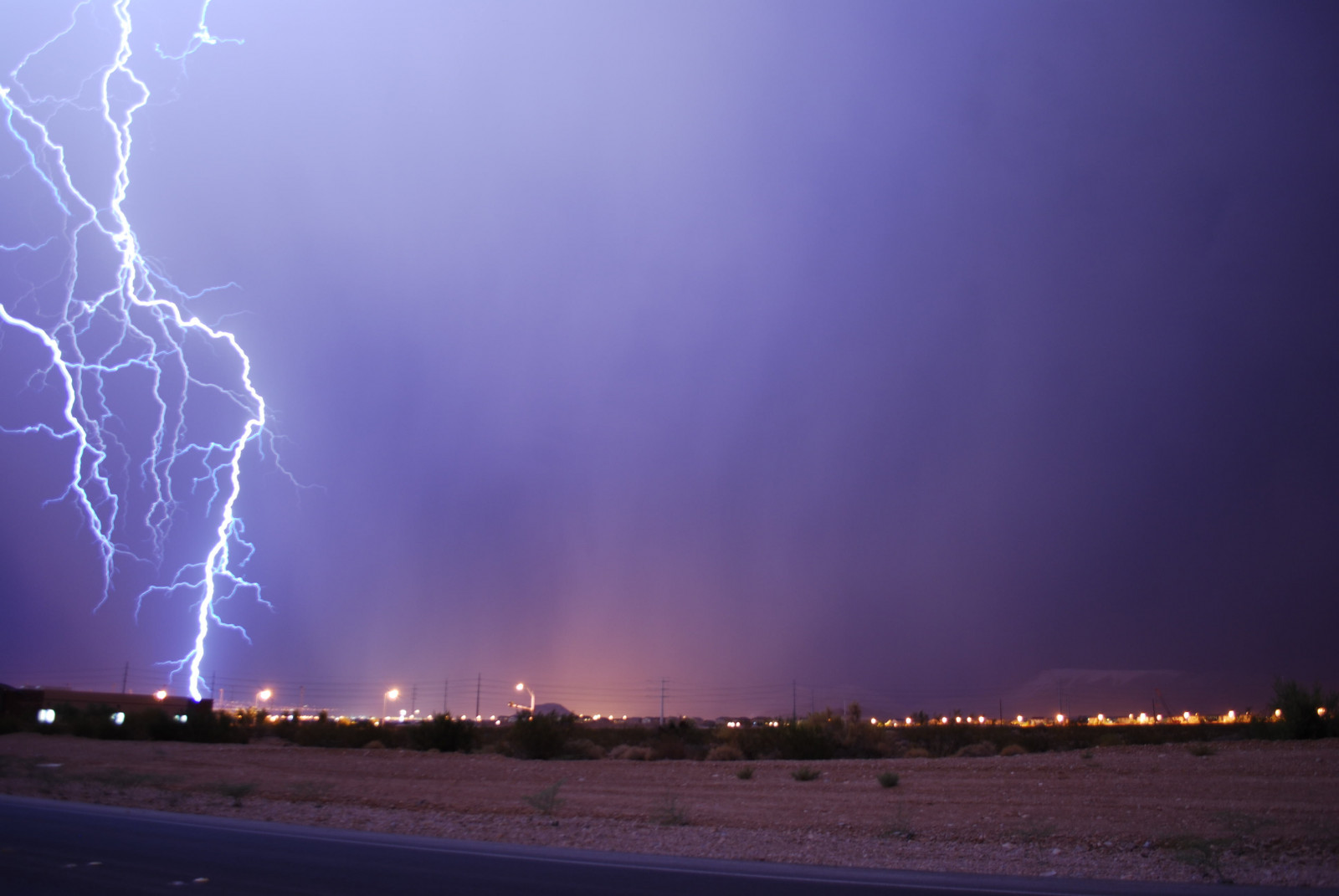 noc, Blesk, atmosféra, hrom, počasí, bouřka, vegas