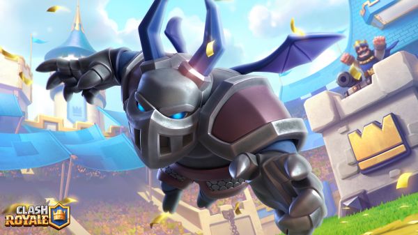 Clash Royale,Video Game Art,wings,looking at viewer,glowing eyes,watermarked