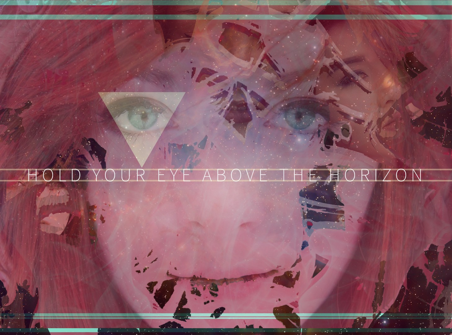 tvář, ženy, oči, trojúhelník, UMĚNÍ, Snímek obrazovky, moderní umění, kryt alba, akrylová barva