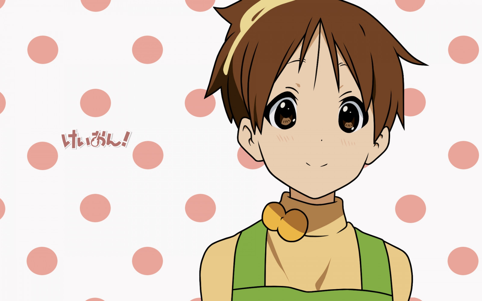 ilustrace, anime, bruneta, kreslená pohádka, K ON, Hirasawa Ui, roztomilý, dívka, Pozadí, ruka, font, mangaka