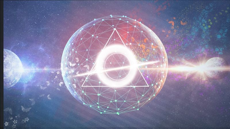 digitální umění, prostor, koule, symetrie, ilustrace, motýl