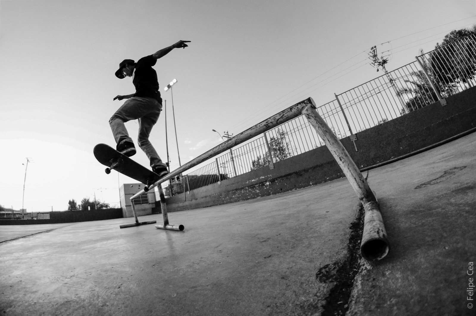 Chile, Černý a bílý, tělesné, blancoynegro, ISO800, vnější, skateboarding, venkovní, Sony, rybí oko, brusle, skateboard, 8mm, fisheyelens, Calama, sonyalpha