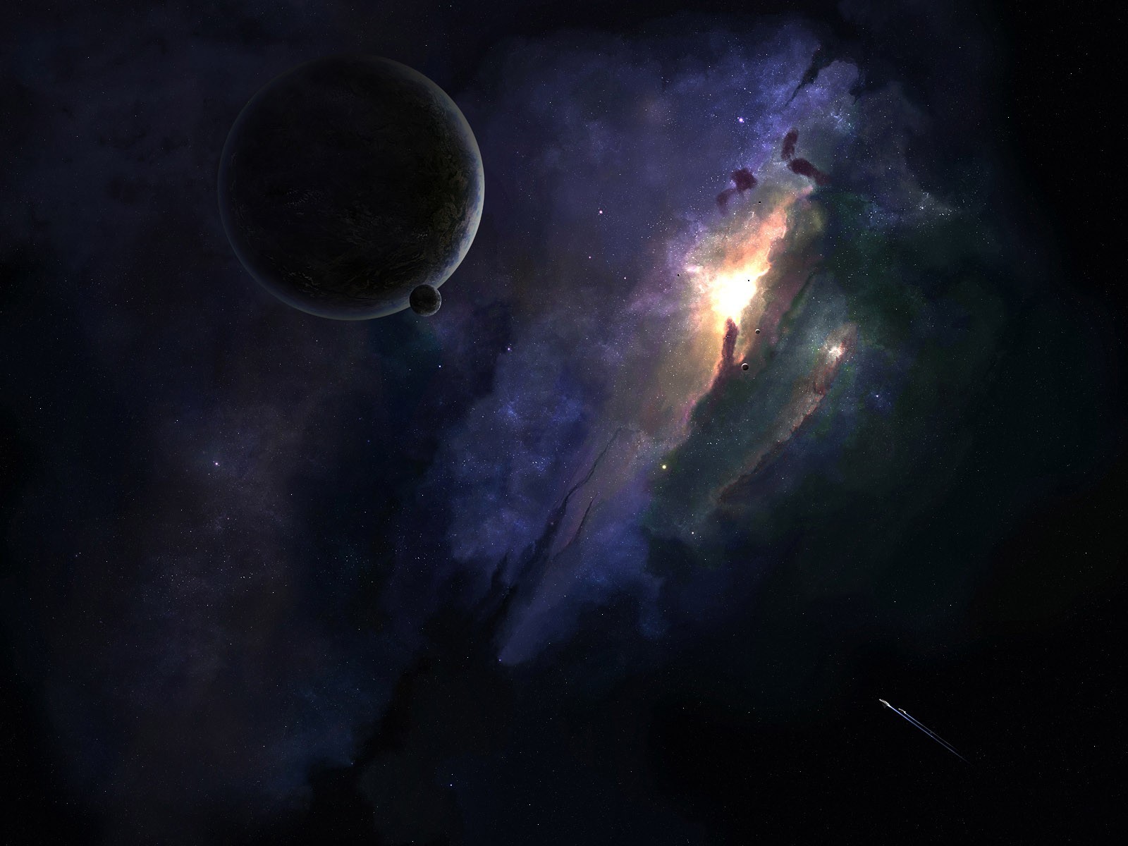 Sztuka cyfrowa, galaktyka, planeta, przestrzeń, Sztuka kosmiczna, mgławica, atmosfera, wszechświat, astronomia, ciemność, przestrzeń kosmiczna, Obiekt astronomiczny
