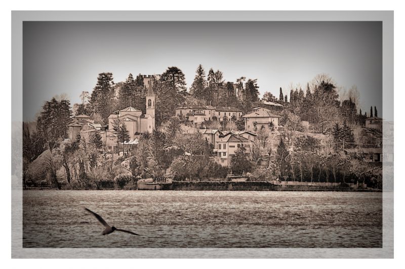 panoráma, lago, Italia, veduta, paesaggio, cartolina panoráma, lago, Italia, veduta, paesaggio, cartolina