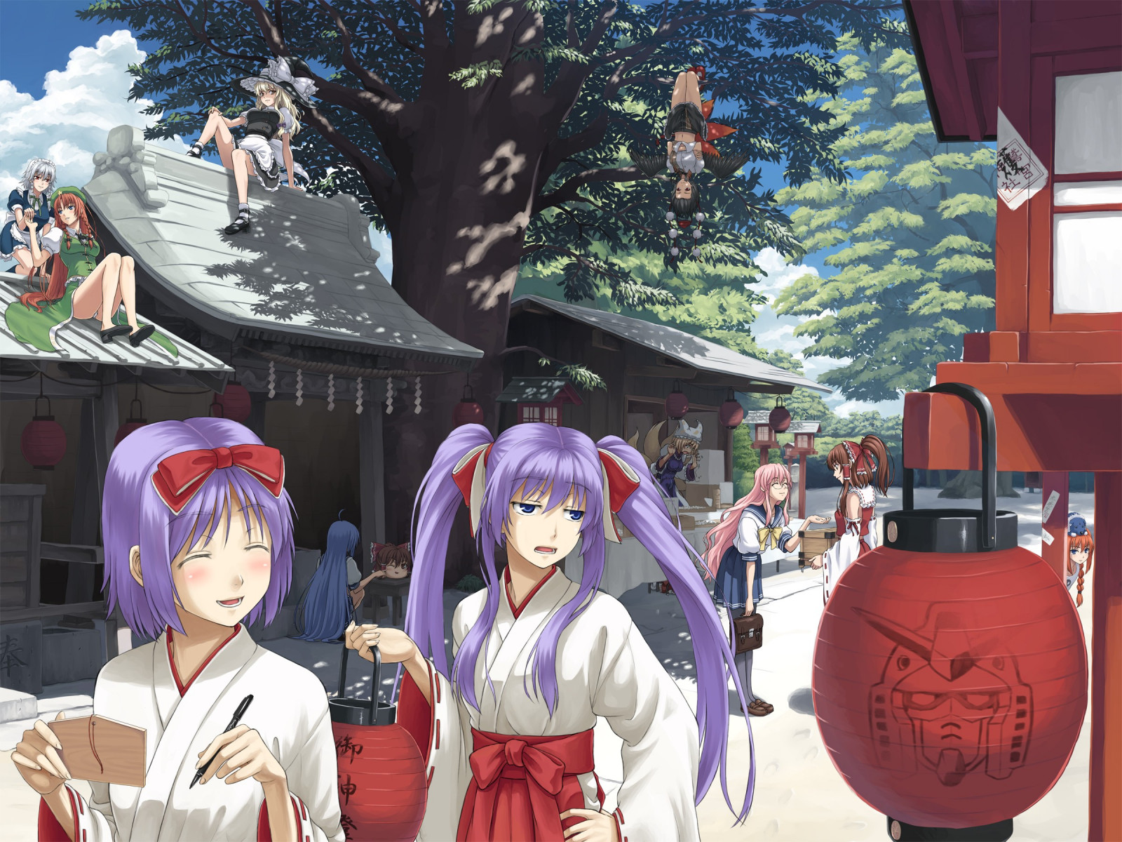 デスクトップ壁紙 : アニメの女の子, 東方, 衣類, ラッキースター, 柊柊, 柊司, コスチューム, スクリーンショット ...