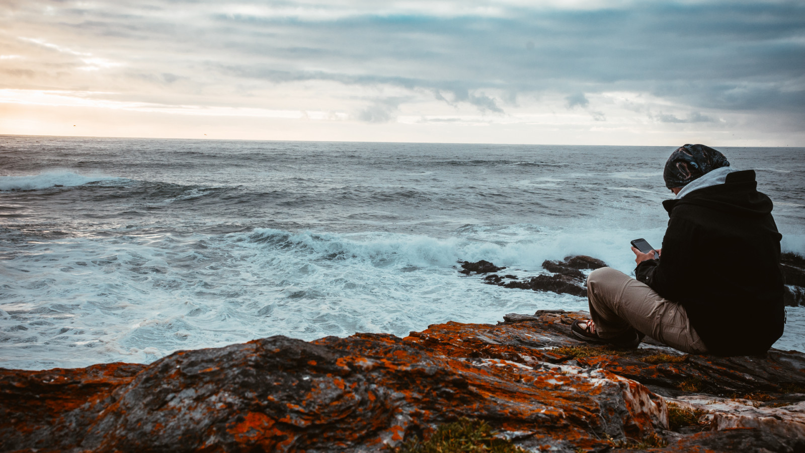 pláž, západ slunce