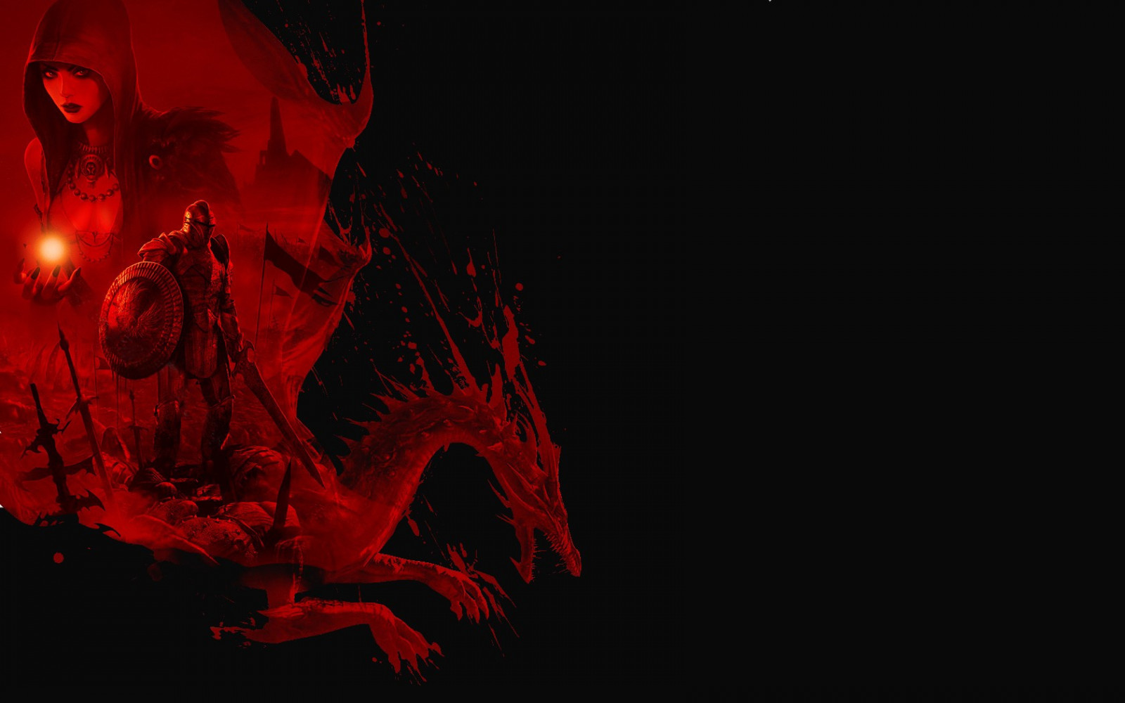 ภาพประกอบ, วีดีโอเกมส์, สีแดง, ยุคมังกร, ต้นกำเนิดยุคมังกร, ความมืด, ภาพหน้าจอ, 1680x1050 px, วอลล์เปเปอร์คอมพิวเตอร์, ตัวอักษร, ปรากฏการณ์ทางธรณีวิทยา