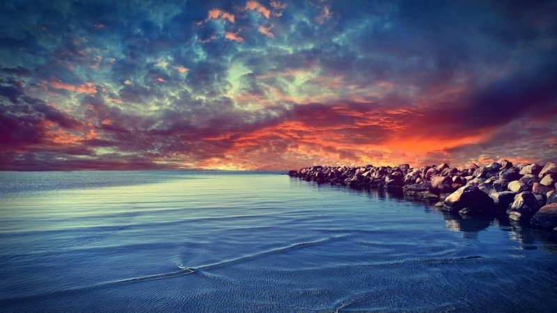 sunlight, sunset, sea, shore, reflection, bay sunlight, sunset, sea, shore, reflection, bay