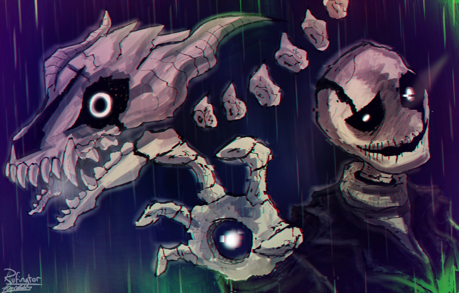 Illustration, Anime, Undertale, W D Gaster, Dunkelheit, Bildschirmfoto, erfundener Charakter
