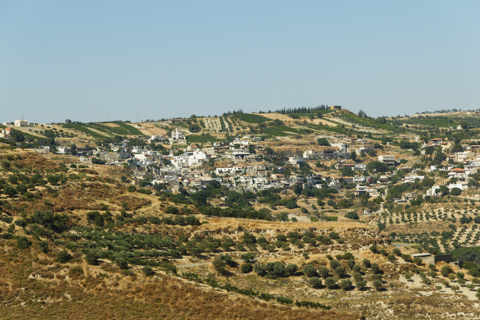 landskab, bjerge, hav, bakke, Mark, landsby, kyst, by, Grækenland, ø, sommer, ruiner, plateau, Kreta, 2012, Terræn, landbrug, landdistrikt, oldtidshistorie, menneskelig bosættelse, geografisk funktion, luftfotografering, økosystem, Middelhavet