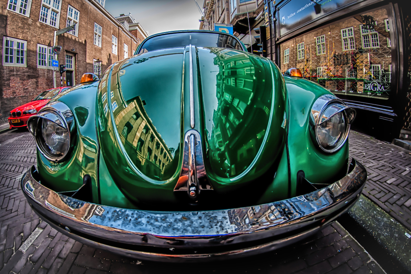 kontrast, Photoshop, oči, město, ulice, architektura, auto, vozidlo, Volkswagen, Volkswagen Beetle, žába, HDR, Prvky, Nikon, veteránem, Brouk, 2014, rybí oko, , nik, klasický, vw, superauto, D300S, ilobsterit, Haag, pozemní vozidla, automobilového designu, automobil make, starožitný auto, colorefex, karosérie, heulweg