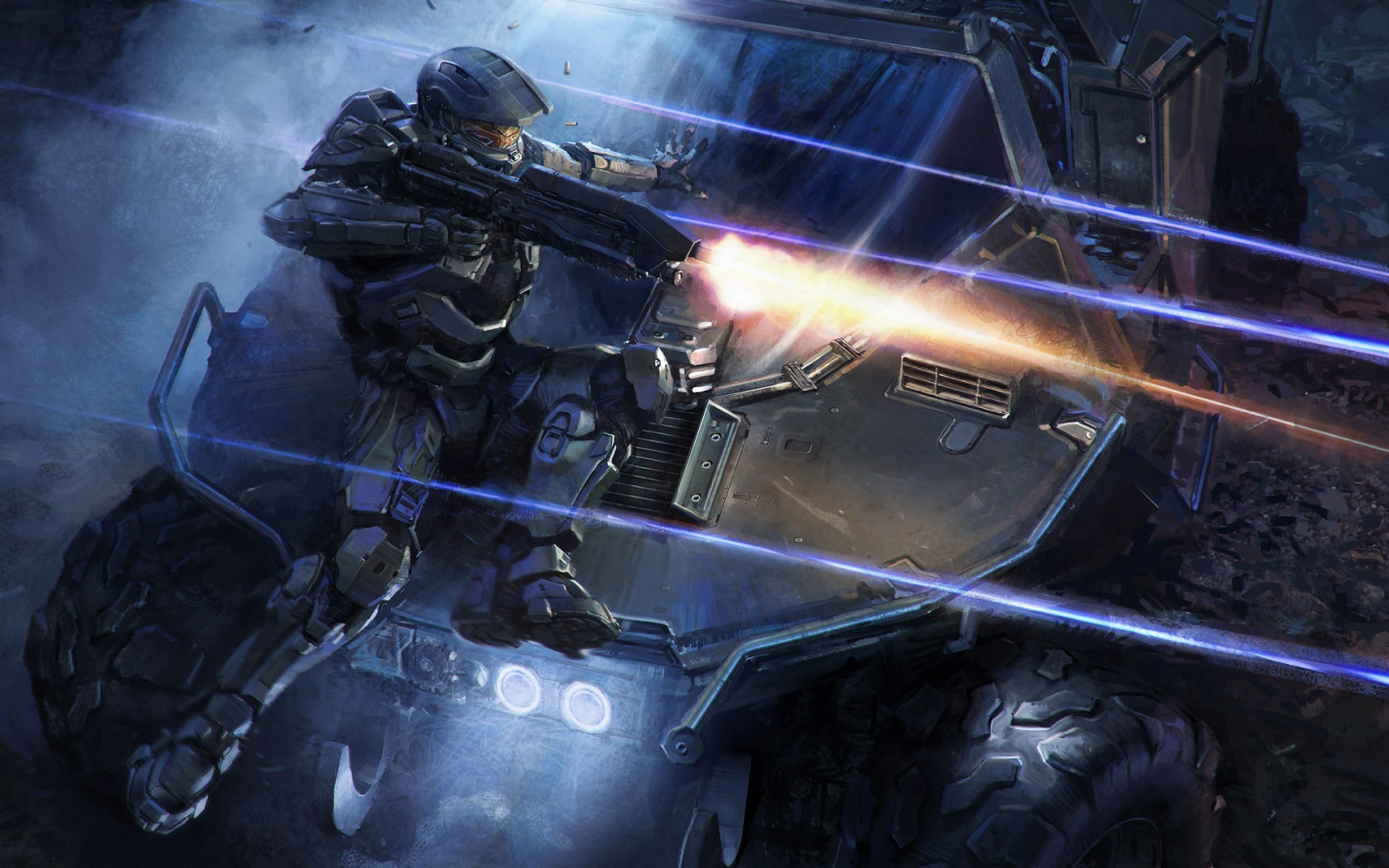 videogiochi, Fantasy art, Alone, master Chief, oscurità, immagine dello schermo, sfondo del computer, effetti speciali, gioco pc