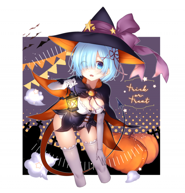 Halloween, witch hat, hat, witch, pumpkin, Re Zero Kara Hajimeru Isekai Seikatsu
