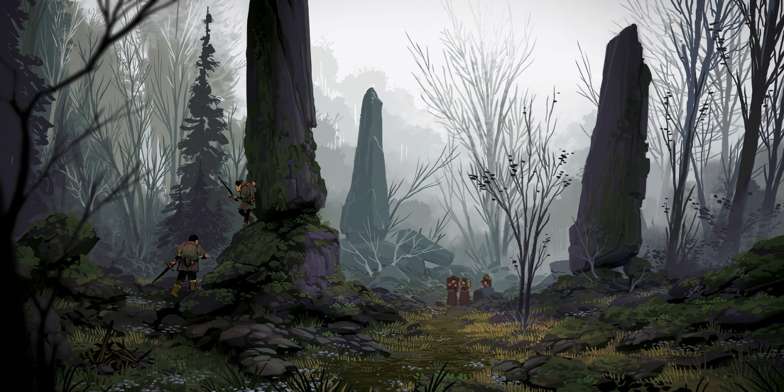 les, fantasy umění, mlha, divočina, džungle, bonsai, bažina, deštný prales, mokřadní, Terén, strom, Snímek obrazovky, zálesí, místo výskytu, přírodní prostředí, atmosférický jev, geografický rys, prales