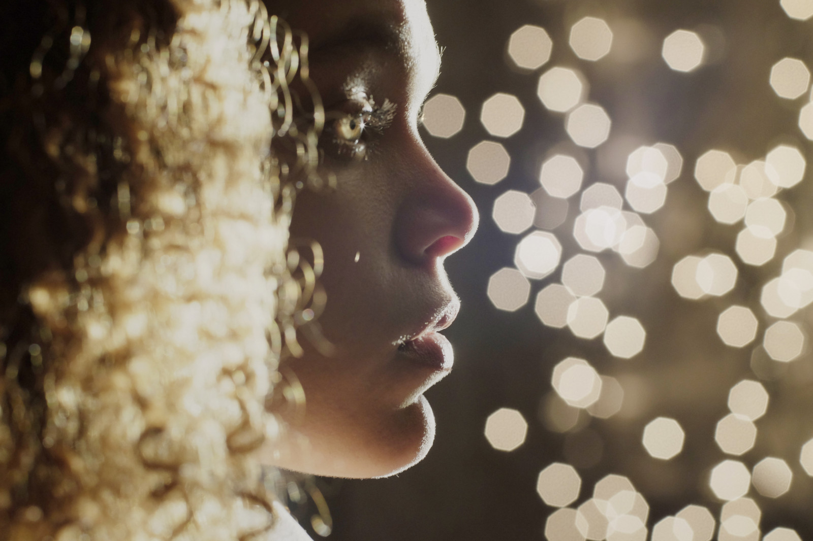 rosso, donna, capelli, luci, occhi, esposizione, fuji, bokeh, Multiplo, XE2