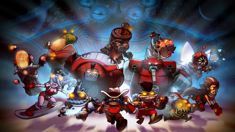 βιντεοπαιχνίδια, Awesomenauts, screenshot, mecha, εικονογράφηση, 2560x1440 px βιντεοπαιχνίδια, Awesomenauts, screenshot, mecha, εικονογράφηση, 2560x1440 px