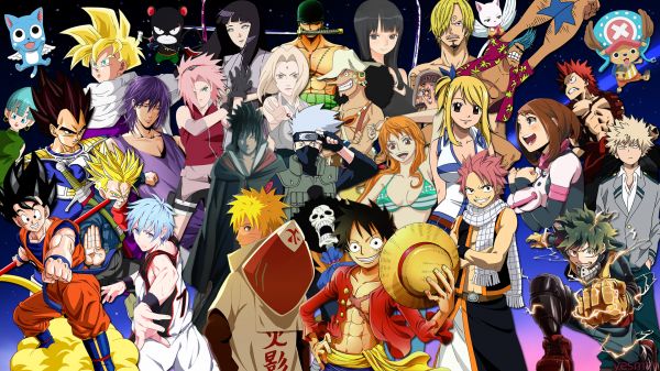 Dragon Ball, One Piece, Dragon Ball Super, Naruto Shippuuden, Fairy Tail, Kuroko's Basketball