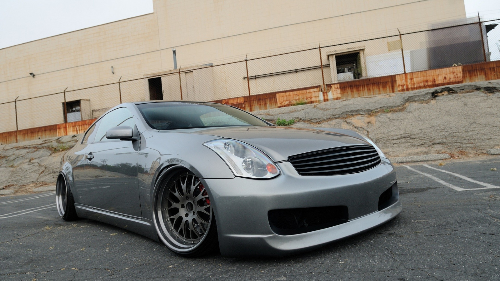 Wallpaper Nissan, sports car, coupe, silver cars, Stance, Infiniti