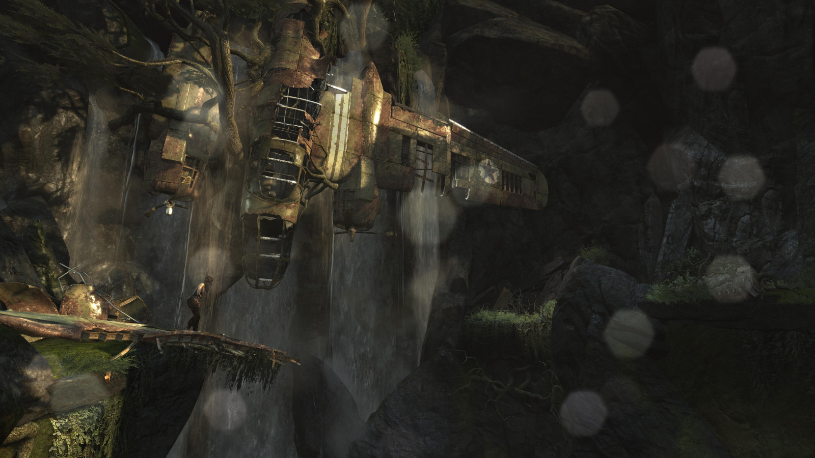 les, voda, džungle, Formace, strom, tma, Snímek obrazovky, Tomb Raider, Krystaldynamika, Hodně, visual effects