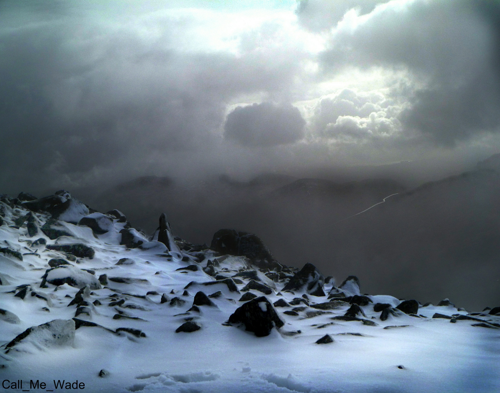 겨울, 빛, 산, 눈, 감기, 얼음, 웨일즈, 구름, 바위, 분위기, 스노 도니아, 다크 클라우드