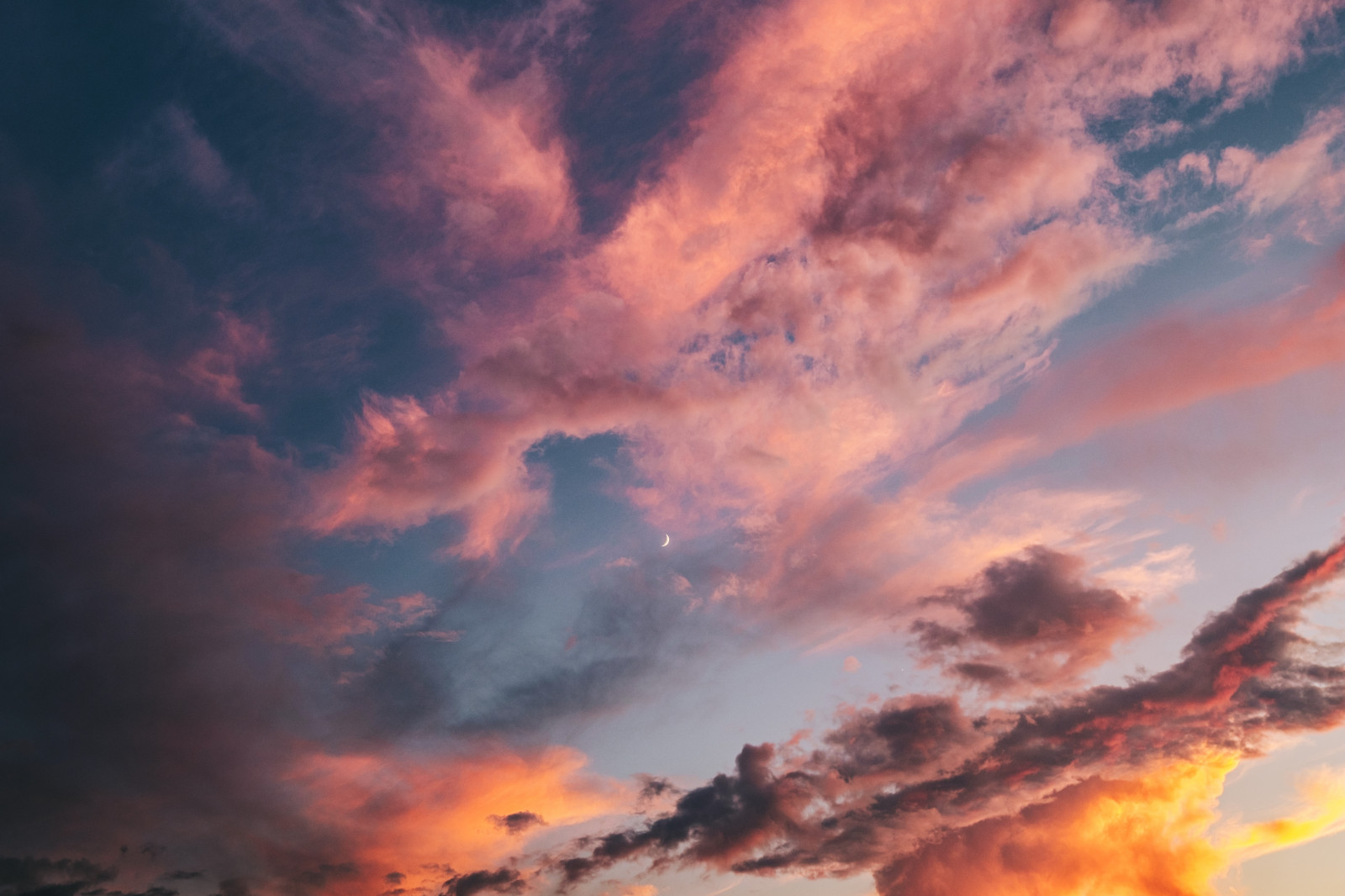 zonsondergang, wolken, kleurrijk