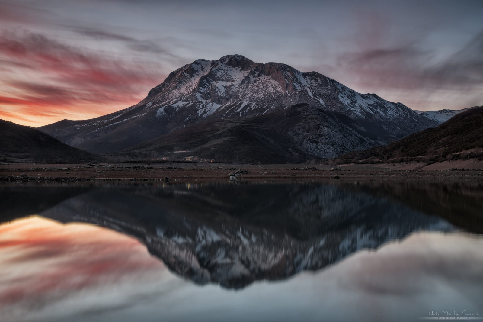 Příroda, krajina, odraz, mraky, hory