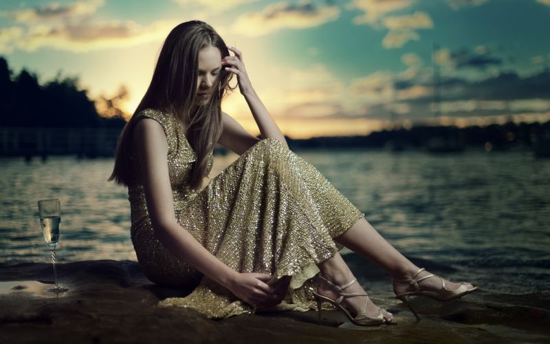 luce del sole, donne, modello, ritratto, tramonto, seduta luce del sole, donne, modello, ritratto, tramonto, seduta