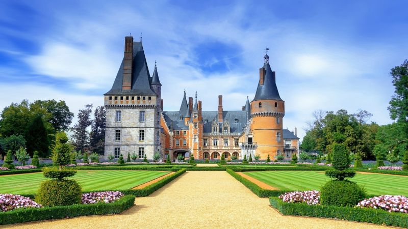 건축물,성,고대의,프랑스,공원,정원